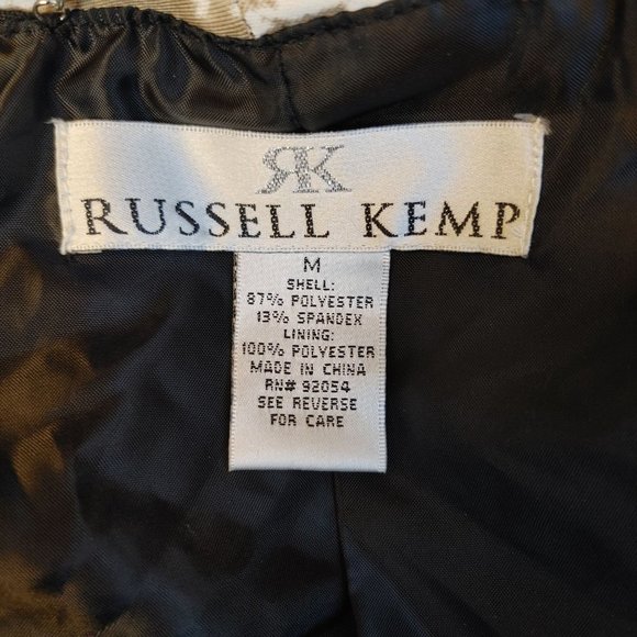 RUSSELL KEMP NEW YORK Women M Brown Multi Animal Print Open Front Blazer Jacket - Picture 4 of 4